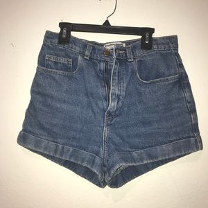 American Apparel Denim High Waisted Cuff Shorts